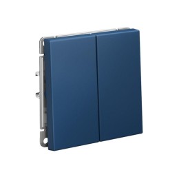 Выключатель кнопочный 2-кл. ArtGallery 10AX быстрозажим. клем. механизм аквамарин SE GAL001117S