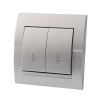 Переключатель проходной 2-кл. СП Deriy 10А IP20 серебр. метал. LEZARD 702-2828-106