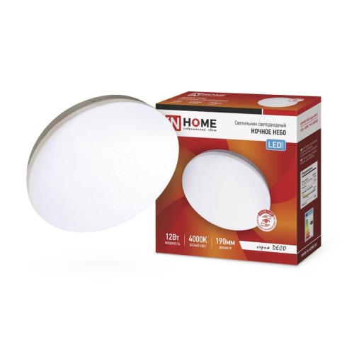 Светильник светодиодный DECO НОЧНОЕ НЕБО 12Вт 4000К 780лм 230В 190х65мм IN HOME 4690612033433