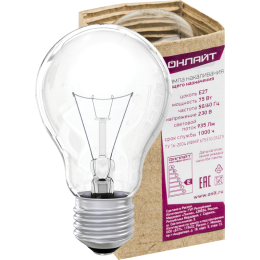 Лампа накаливания 71 663 OI-A-75-230-E27-CL 75Вт E27 220-230В ОНЛАЙТ 71663