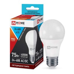 Лампа светодиодная низковольтная LED-MO-PRO 7.5Вт грушевидная 4000К нейтр. бел. E27 600лм 24-48В IN