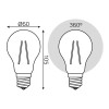 Лампа светодиодная филаментная Filament Elementary А60 11Вт 4100К Е27 930лм GAUSS 22221