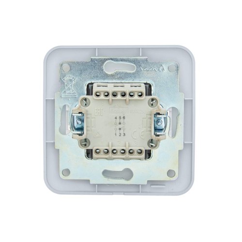 Переключатель проходной 2-кл.СП ASTI 10А IP20 в сборе бел. LEZARD 7081-0202-106