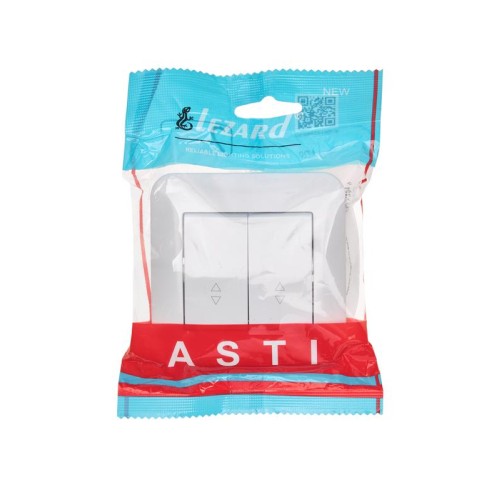 Переключатель проходной 2-кл.СП ASTI 10А IP20 в сборе бел. LEZARD 7081-0202-106