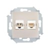 Розетка компьютерная + телефонная 2-м СП Simon 15 RJ45 + RJ11 кат.5E Systimax механизм шампань Simon