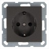 Розетка 1-м Shuko 16А IP20 с заземл. защ. шторки механизм мокко Jasmart G5501Z