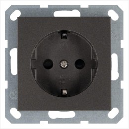 Розетка 1-м Shuko 16А IP20 с заземл. защ. шторки механизм мокко Jasmart G5501Z