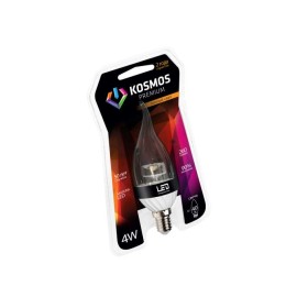Лампа светодиодная KOSMOS premium 4Вт свеча на ветру прозрачная E14 230В 3000К Космос KLED4wCW230vE1