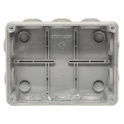 Коробка распаячная КМР-050-041пк пылевлагозащ. 150х110х70 10 мембранных вводов уплот. шнур. прозр. к