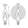 Лампа светодиодная филаментная Filament Elementary 12Вт свеча на ветру 4100К Е14 750лм GAUSS 42122