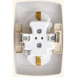 Розетка 2-м СП Рондо 16А IP20 250В с заземл. защ. шторки бел. SchE RS16-226-BI