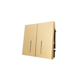 Выключатель 2-кл. с индик. СП ZIMA IP20 10А безвинт. зажим зол. LEZARD 704-3688-112QC