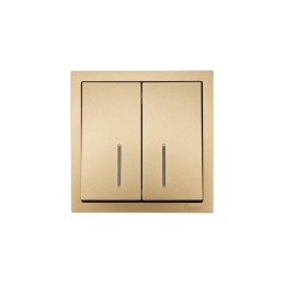 Выключатель 2-кл. с индик. СП ZIMA IP20 10А безвинт. зажим зол. LEZARD 704-3688-112QC