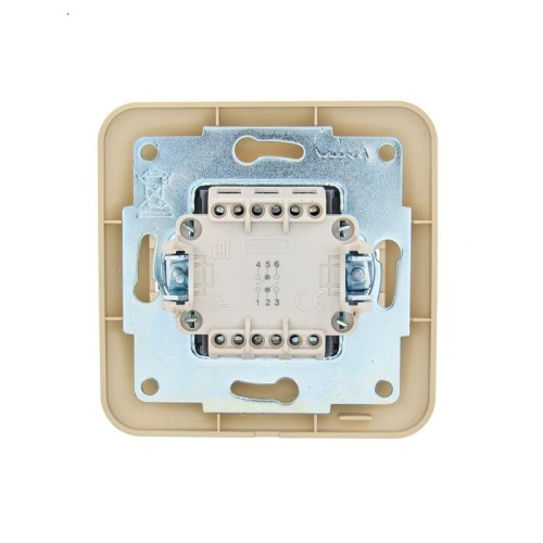 Переключатель проходной 2-кл.СП ASTI 10А IP20 в сборе крем. LEZARD 7081-0303-106