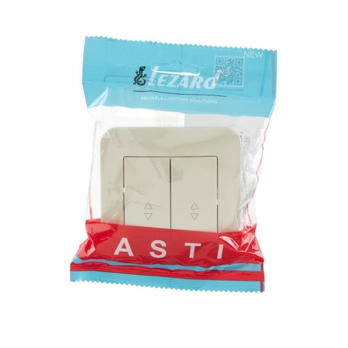 Переключатель проходной 2-кл.СП ASTI 10А IP20 в сборе крем. LEZARD 7081-0303-106