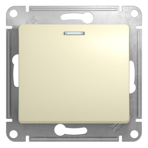 Переключатель проходной 1-кл. СП Glossa 10А IP20 (сх. 6а) 10AX с подсветкой механизм беж. SE GSL0002