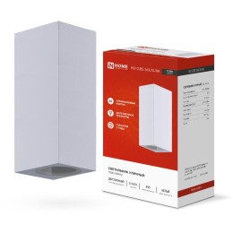 Светильник НБУ CUBE-2хGU10-WH IP65 уличный настен. двусторон. под лампу 2хGU10 алюм. бел. IN HOME 46