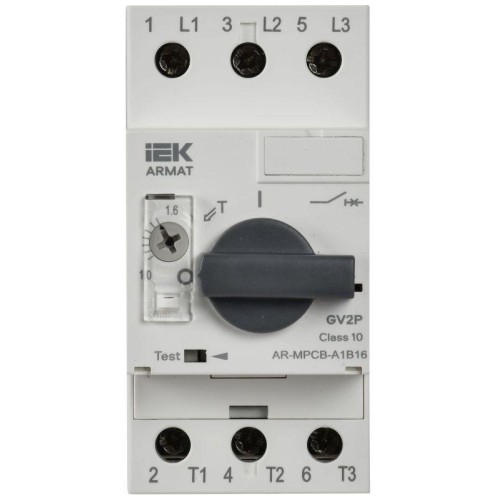 Выключатель автоматический защиты двигателя A1 GV2P 1-1.6А ARMAT IEK AR-MPCB-A1B16