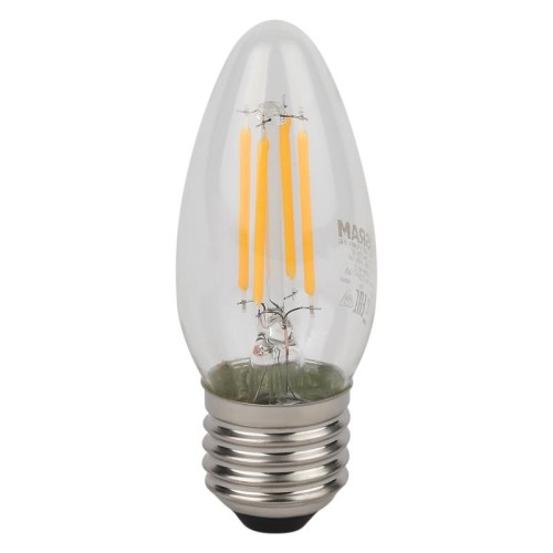 Лампа светодиодная филаментная LS CLB40 4W/827 230VFILCL RU 4Вт 2700К тепл. бел. E27 470лм B угол пу