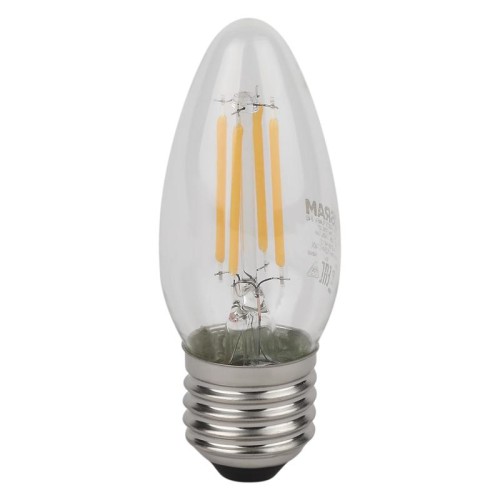 Лампа светодиодная филаментная LS CLB40 4W/865 230VFILCL RU 4Вт 6500К холод. бел. E27 470лм B угол п