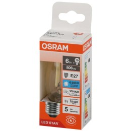 Лампа светодиодная филаментная LSCLB75 6W/865 230VFILCL 6Вт 6500К холод. бел. E27 806лм B угол пучка