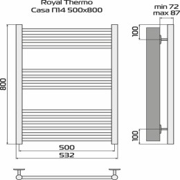 Полотенцесушитель Casa white П14 500х800 Royal Thermo НС-1434000
