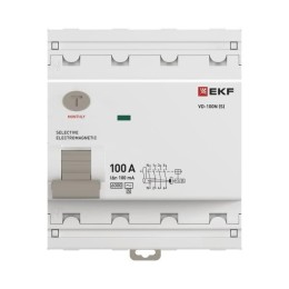 Выключатель дифференциального тока 4п 100А 100мА тип AC 6кА ВД-100N (S) электромех. PROxima EKF E104