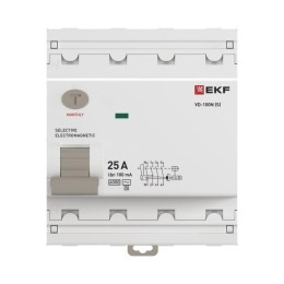 Выключатель дифференциального тока 4п 25А 100мА тип AC 6кА ВД-100N (S) электромех. PROxima EKF E1046