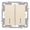 Выключатель 2-кл. СП Accent 6-105-02 10А IP20 250В с подсветкой AL/CU сл. кость Intro Б0063509