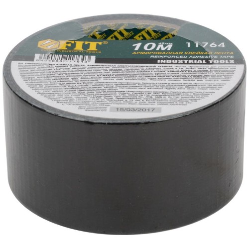 Лента клейкая универсальная армированная "Ductape" 48ммх10м черн. FIT 11764