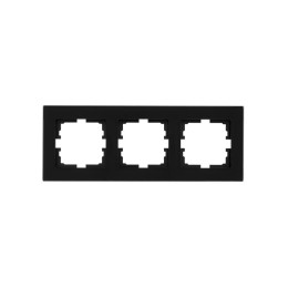 Рамка 3-местн. гориз. VESNA стекло черн. LEZARD 742-5880-148
