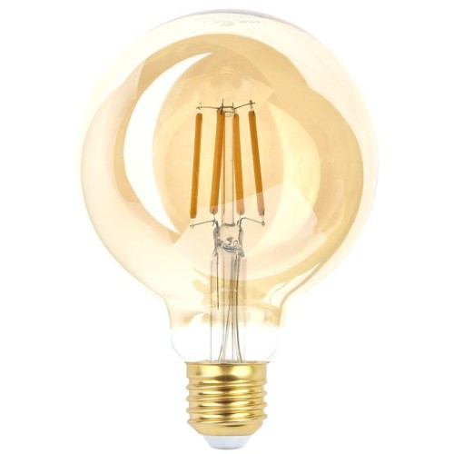 Лампа светодиодная филаментная F-LED G95-7W-824-E27 7Вт G95 шар золотая 2400К тепл. бел. E27 Эра Б00