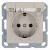 Розетка 1-м Shuko 16А IP20 с заземл. защ. шторки с крышкой механизм тауп Jasmart G5505T