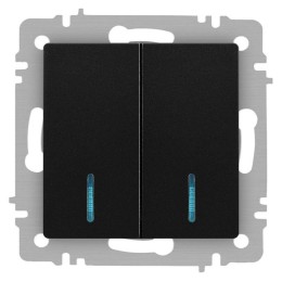 Выключатель 2-кл. СП Accent 6-105-05 10А IP20 250В с подсветкой AL/CU антрацит Intro Б0063516
