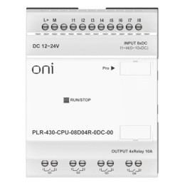 Модуль ЦПУ ПЛК 430 8 DI 4 RO 24В DC без экрана ONI PLR-430-CPU-08D04R-0DC-00