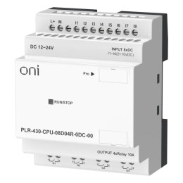 Модуль ЦПУ ПЛК 430 8 DI 4 RO 24В DC без экрана ONI PLR-430-CPU-08D04R-0DC-00
