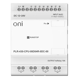 Модуль ЦПУ ПЛК 430 8 DI 4 RO 24В DC без экрана ONI PLR-430-CPU-08D04R-0DC-00