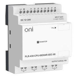 Модуль ЦПУ ПЛК 430 8 DI 4 RO 24В DC без экрана ONI PLR-430-CPU-08D04R-0DC-00