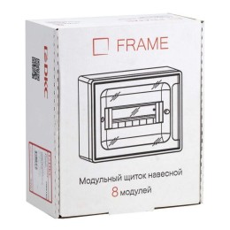 Щиток 8 мод. настенный FRAME с тонированной дверцей с 2 шинами PEN на 6 и 8 отв. бел. DKC F08W1WD