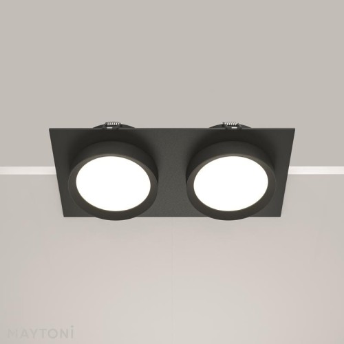 Светильник встраиваемый Hoop GX53 2х12Вт Maytoni DL086-02-GX53-SQ-B