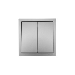 Выключатель 2-кл. СП ZIMA IP20 10А безвинт. зажим сер. матов. LEZARD 704-7488-101QC