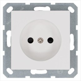 Розетка 1-м 16А IP20 без заземл. защ. шторки механизм бел. глянцевый Jasmart G5503W