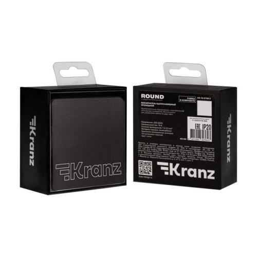 Выключатель проходной (переключатель) 1-кл. СП ROUND MIELE 10А титан Kranz KR-78-0708-2