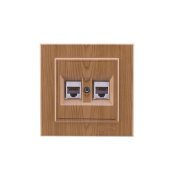 Розетка компьютерная 2-я CAT5 СП Karea IP20 дуб Makel 56101036