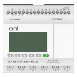 Модуль ЦПУ ПЛК 430 12 DI 6 RO 220В AC с экраном ONI PLR-430-CPU-12D06R-1AC-00