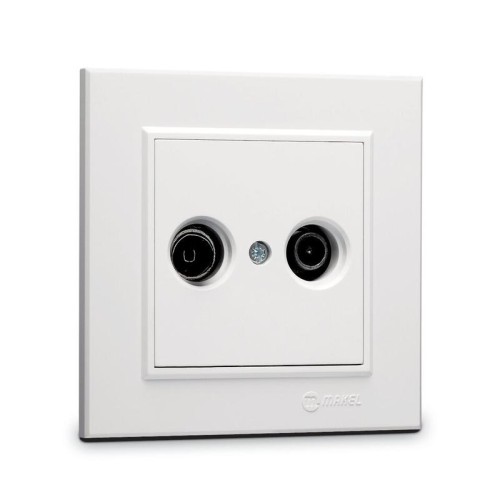 Розетка телевизионная проходная TV/R СП Karea IP20 7дБ бел. Makel 56001060