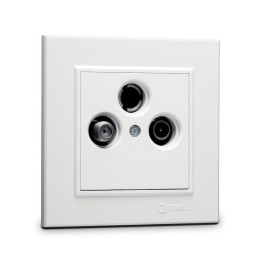 Розетка телевизионная оконечная TV/R/SAT СП Karea IP20 1.5дБ бел. Makel 56001066