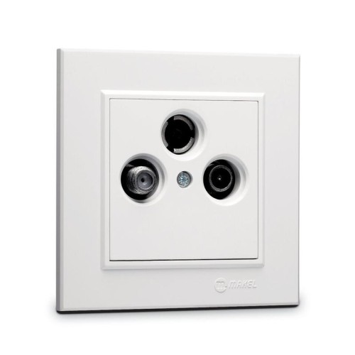 Розетка телевизионная проходная TV/R/SAT СП Karea IP20 4дБ бел. Makel 56001067