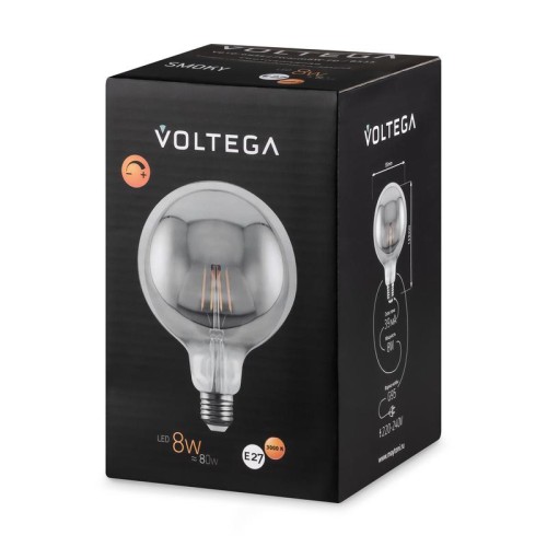 Лампа светодиодная Loft Led G95 8Вт 3000К E27 DIM Voltega 8535