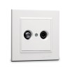 Розетка телевизионная проходная TV/SAT СП Karea IP20 1дБ бел. Makel 56001083